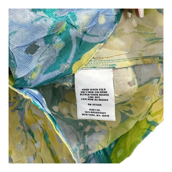 Ruby Rd. Favorites Women SZ 22W Burnout Blue Floral Jacket Top Adj Sleeve - Picture 6 of 10